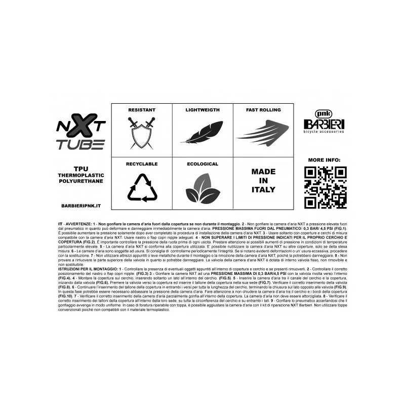 Camera D'aria Antiforatura BARBIERI NXT GRAVEL 700X35-45 68 Gr 6 Camera D'aria Antiforatura BARBIERI NXT GRAVEL 700X35-45 68 Gr - immagine 6