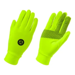 Guanti Invernali Ciclismo AGU Stretch Neoprene Elastico Giallo Fluo