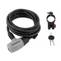 Lucchetto FORCE RON Con Cavo A Spirale 120x8 E Supporto BLK