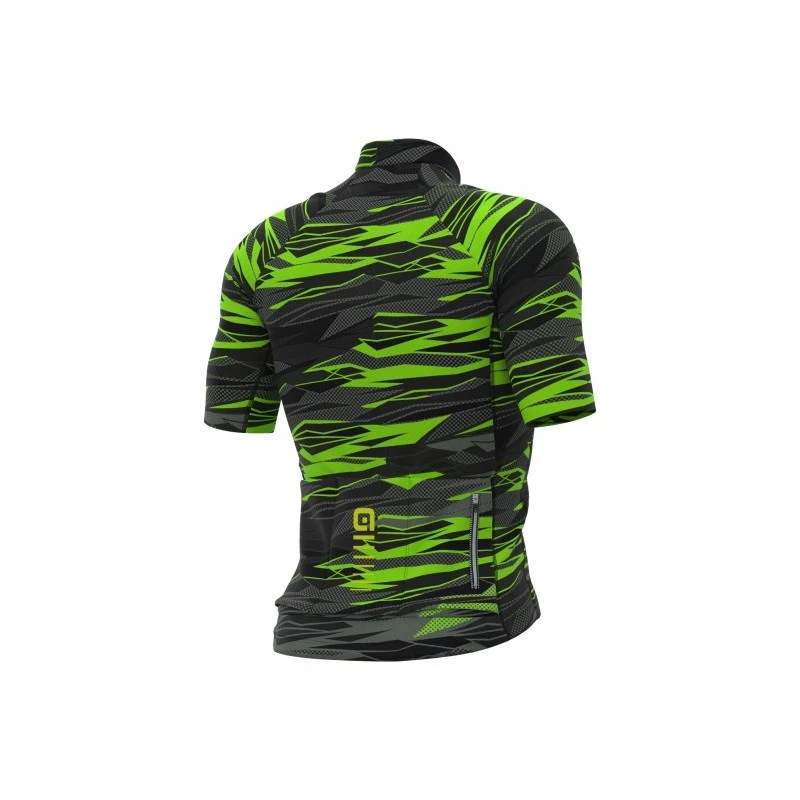 Maglia Ciclismo ALE' GRAPHICS PRR ROCK Nero Verde Fluo 2 Maglia Ciclismo ALE' GRAPHICS PRR ROCK Nero Verde Fluo - immagine 2