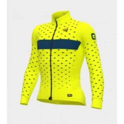 Maglia Invernale Ciclismo ALE' PR-R STARS Giallo Fluo-petrolio 2022