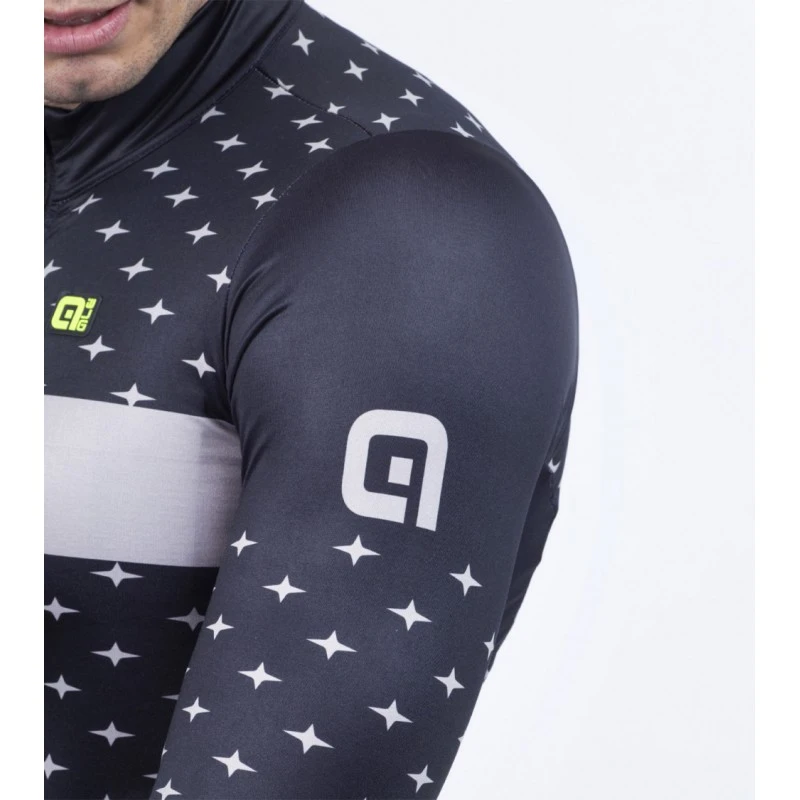 Maglia Invernale Ciclismo ALE' PR-R STARS Nero-tortora 2022 5 Maglia Invernale Ciclismo ALE' PR-R STARS Nero-tortora 2022 - immagine 5