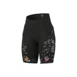 Pantaloncini Ciclismo Donna ALE' GRAPHICS PRR VERSILIA Nero Senza Bretelle